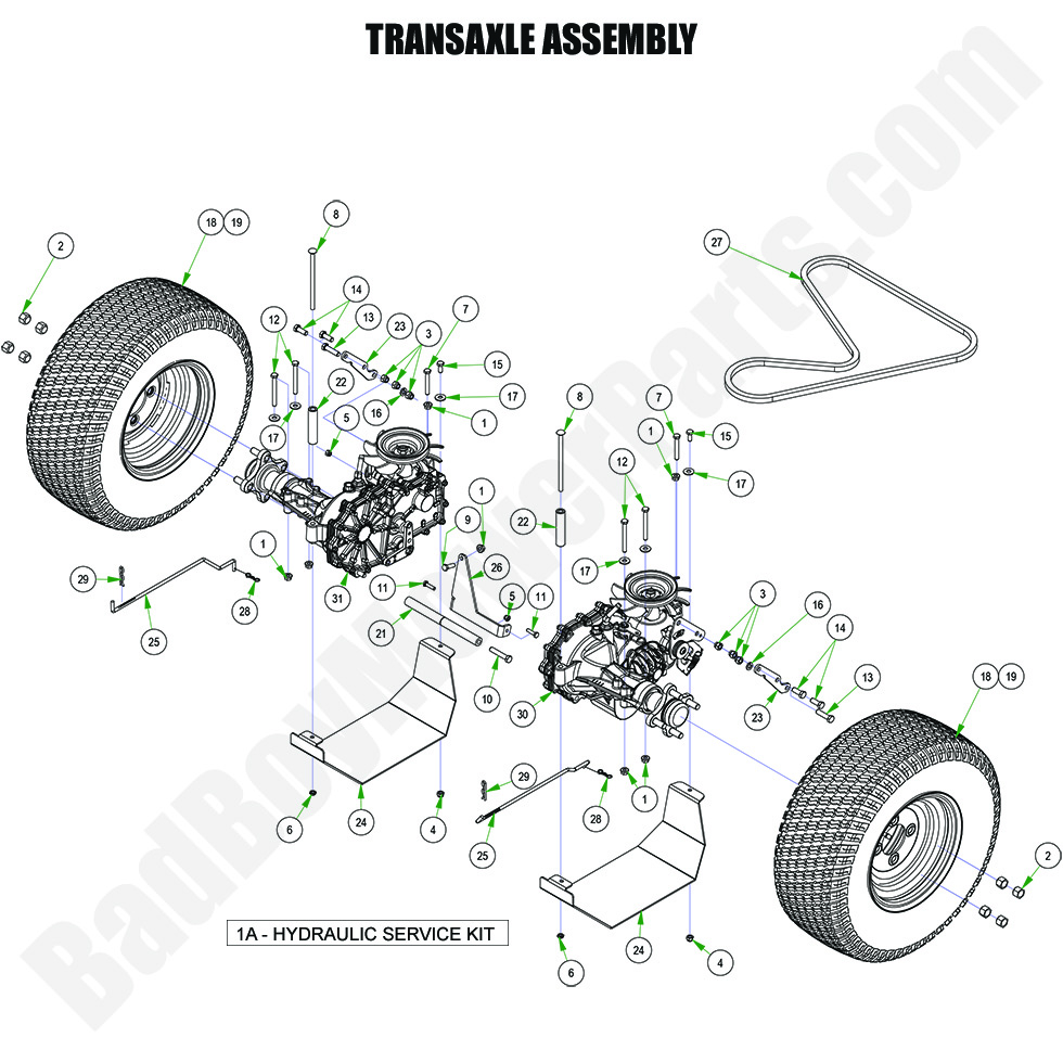 3611 - Bad Boy Mower Parts Lookup > 2024 > Raider > Transaxles